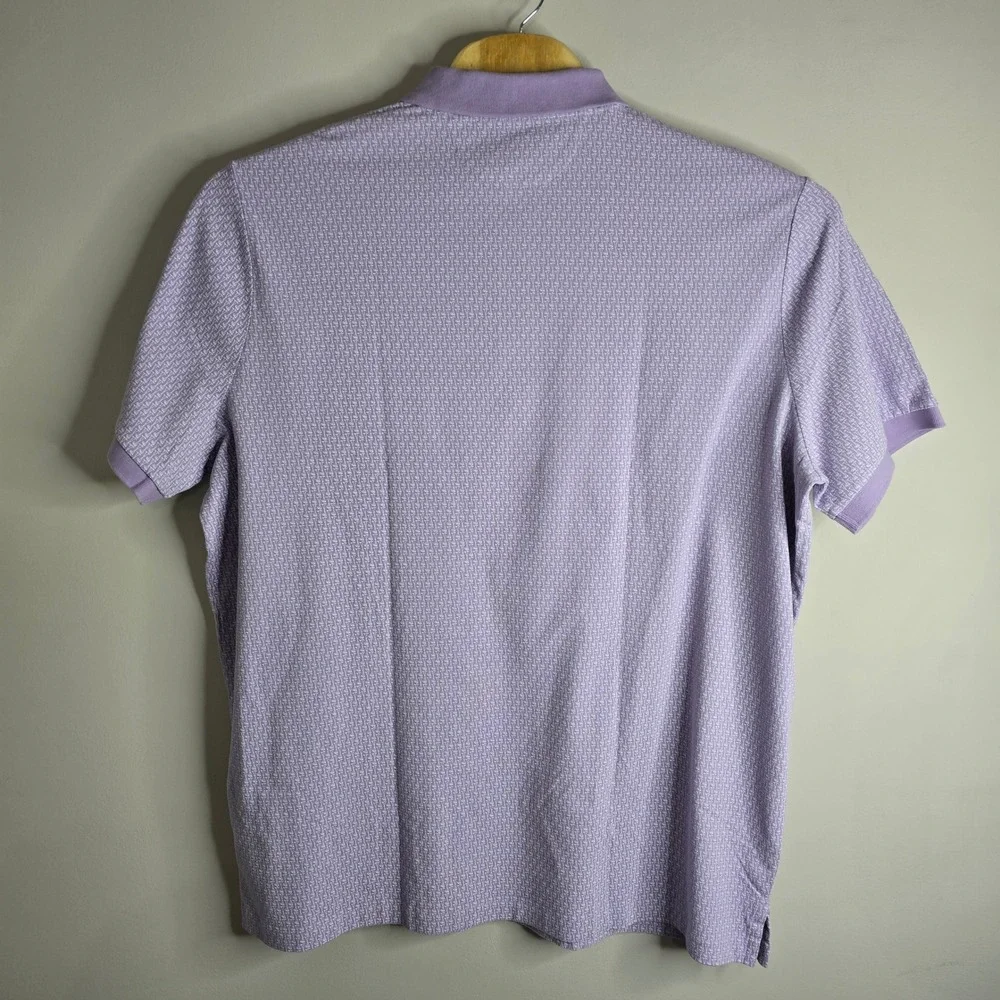 Polo Ralph Lauren Mens Classic Fit Stretch‎ Mesh Polo Shirt XXL Purple Patterned